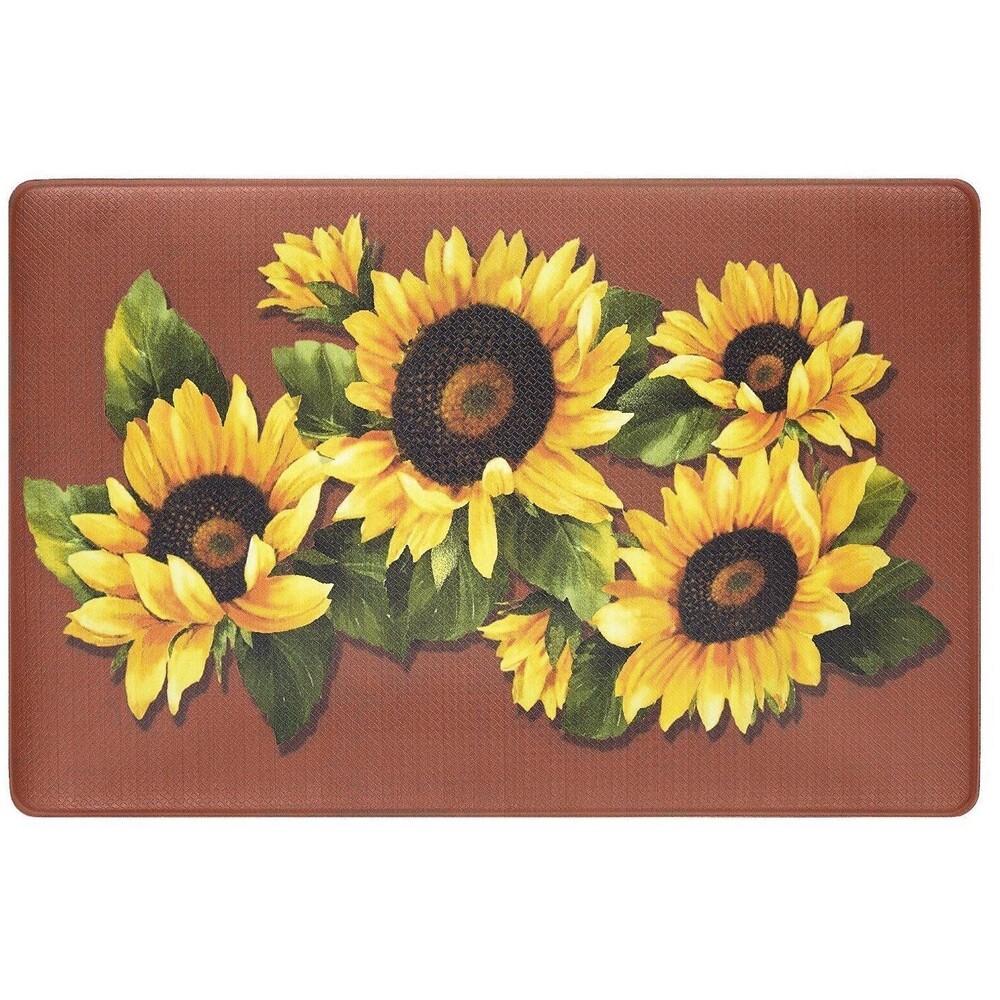 ANTI-FATIGUE NON SLIP FLOOR MAT (18" x 30"), PVC, SUNFLOWERS by Achim